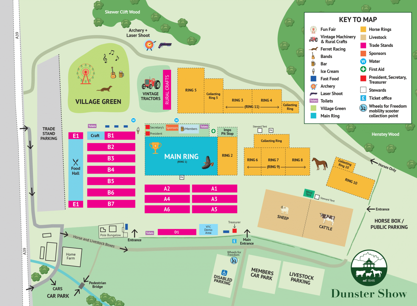 A map of the Dunster Show